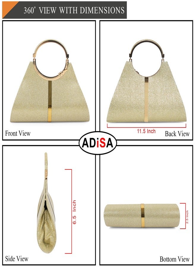 ADISA CL005 formal women girls clutch (Gold 1) - Image 2
